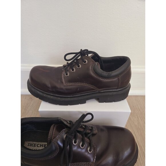 Skechers Y2K 90s Platform Chunky Lug Vintage Shoes 10.5 Brown Burgundy Leather main image 5